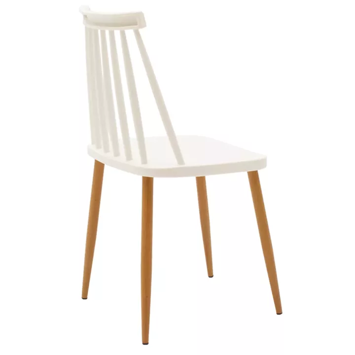 Aurora-Balou I pakoworld dining table set of 5 pp-mdf in white marble color D120x75cm