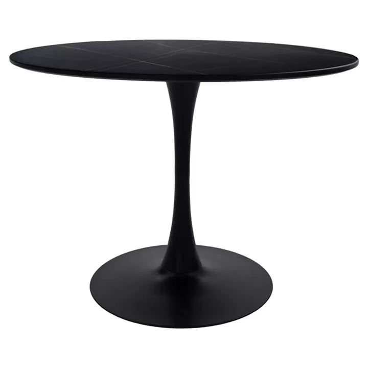 Aurora-Balou I pakoworld dining table set of 5 pp-mdf in black-natural color D120x75cm