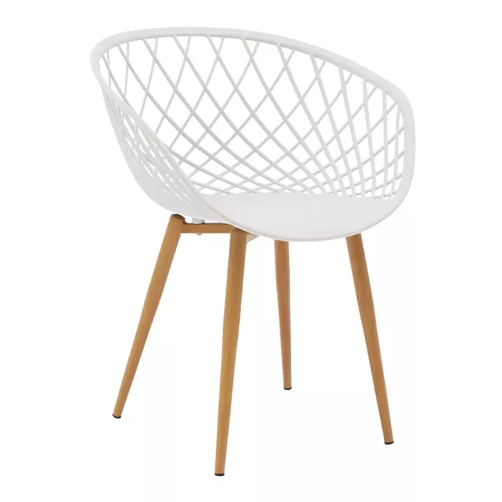 Ezra-Balou I pakoworld dining table set of 5 pp-mdf in white marble color D120x75cm