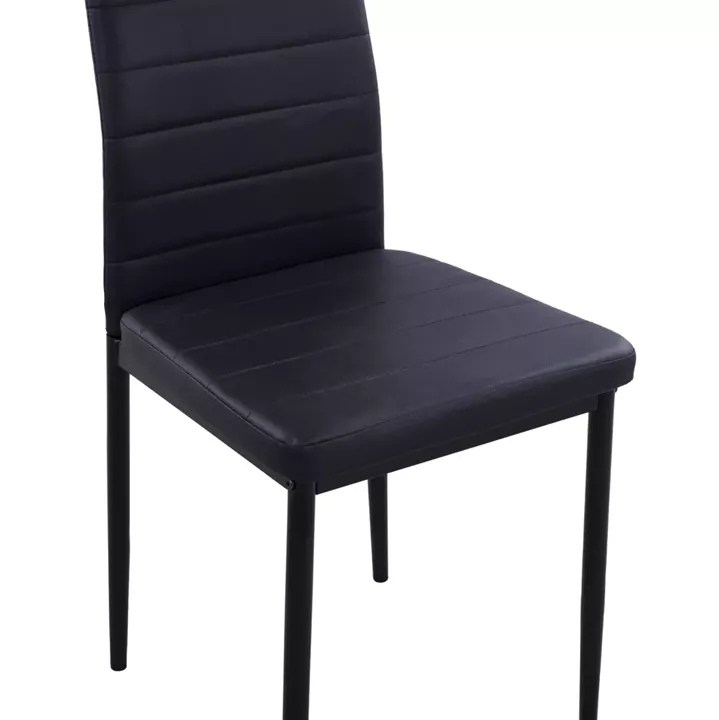 Metallic chair Lady HM0037.12 Black PU Metallic Frame K/D 40x48x95 cm