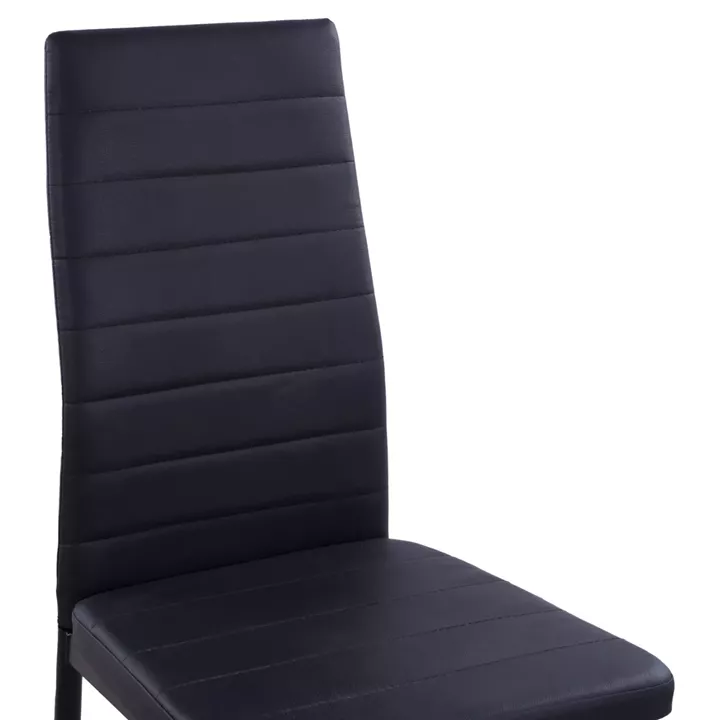 Metallic chair Lady HM0037.12 Black PU Metallic Frame K/D 40x48x95 cm
