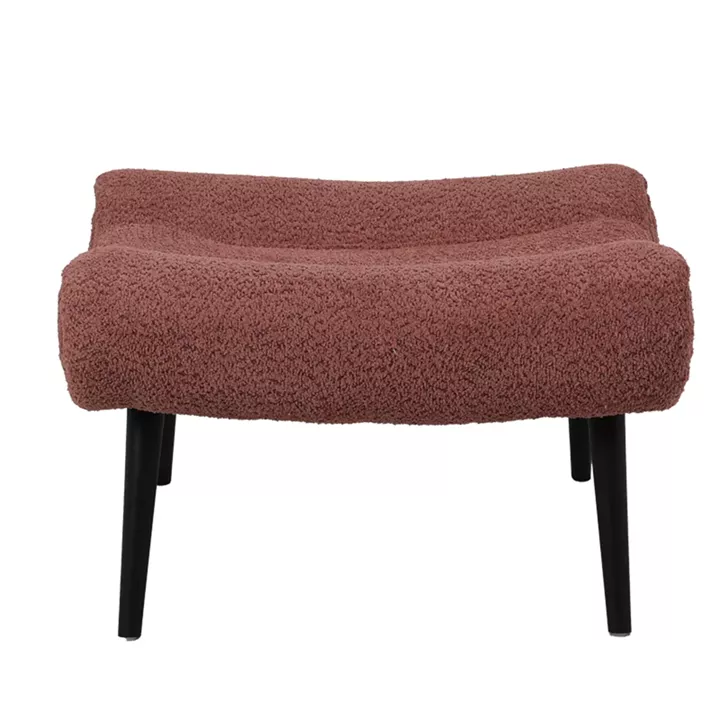 Silla pakoworld boucle fabric armchair with footstool in rotten apple color 97x80x100cm
