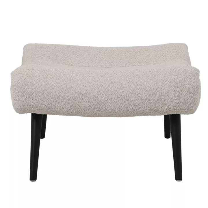 Silla pakoworld boucle fabric armchair with footstool in beige color 97x80x100cm