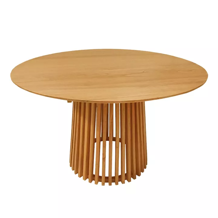 Dining set Elaiza-Kenda pakoworld 5pieces set teak wood in natural-beige shade D120x75cm