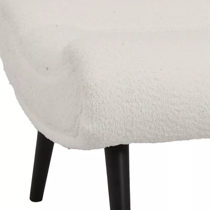 Silla pakoworld stool - footstool white boucle fabric 68x58x40cm