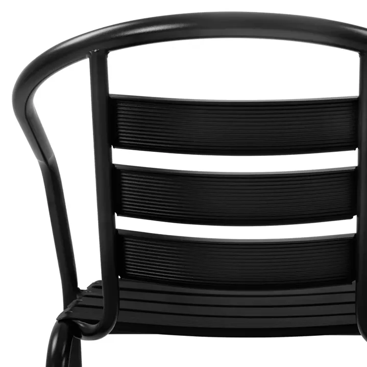 Armchair Laura Metallic Black with aluminum slices HM5037.03 54x59x73cm