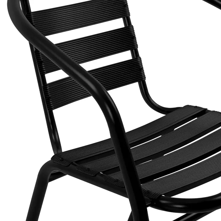 Armchair Laura Metallic Black with aluminum slices HM5037.03 54x59x73cm