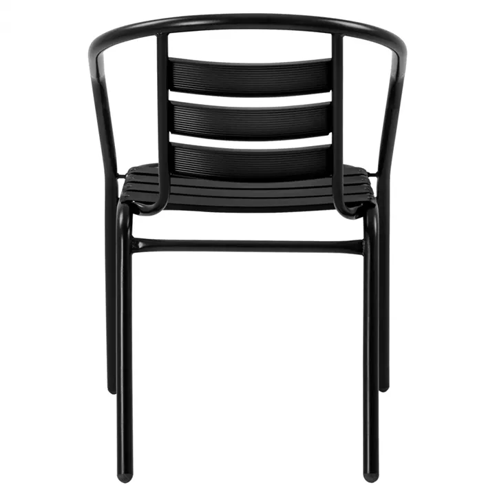 Armchair Laura Metallic Black with aluminum slices HM5037.03 54x59x73cm