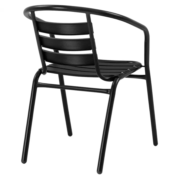 Armchair Laura Metallic Black with aluminum slices HM5037.03 54x59x73cm