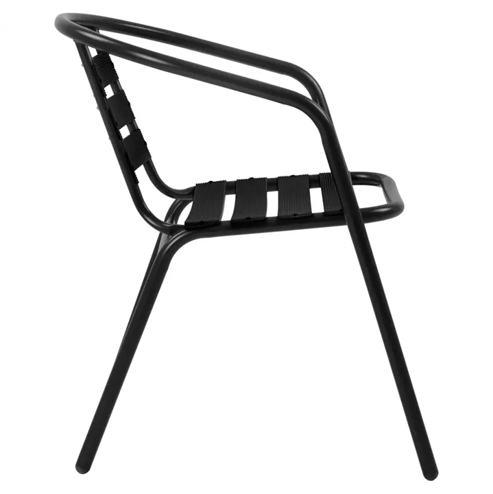 Armchair Laura Metallic Black with aluminum slices HM5037.03 54x59x73cm