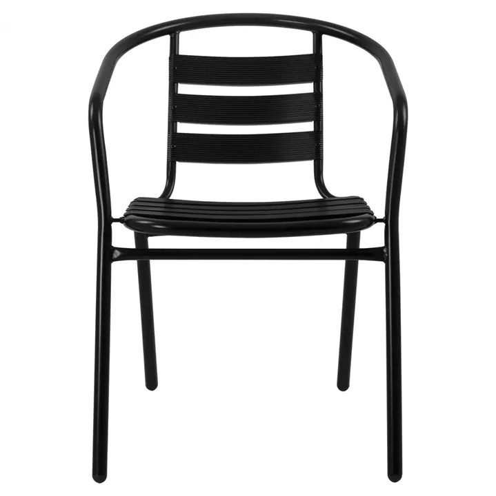 Armchair Laura Metallic Black with aluminum slices HM5037.03 54x59x73cm