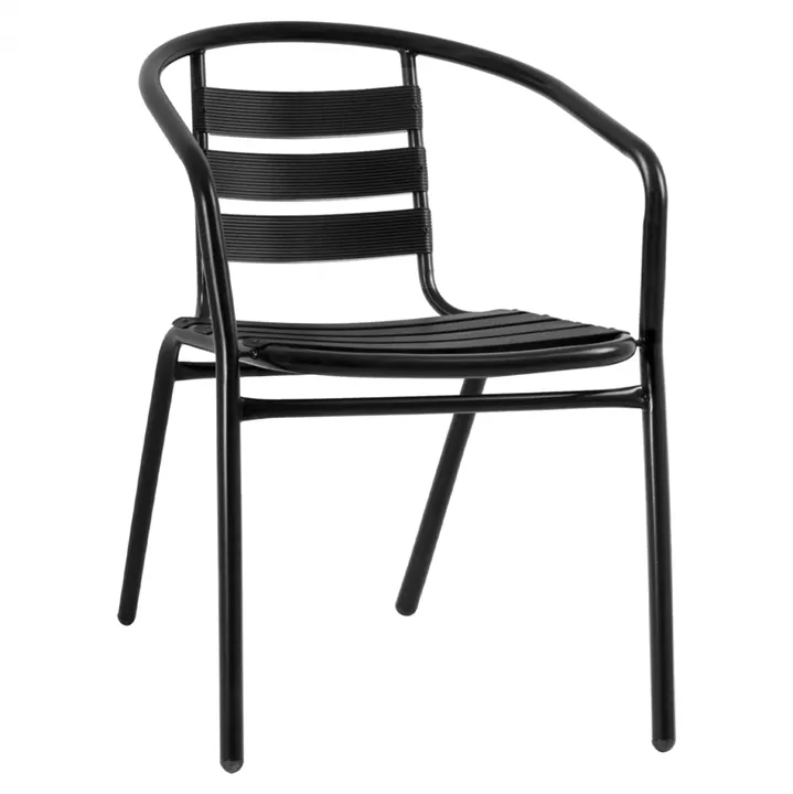 Armchair Laura Metallic Black with aluminum slices HM5037.03 54x59x73cm