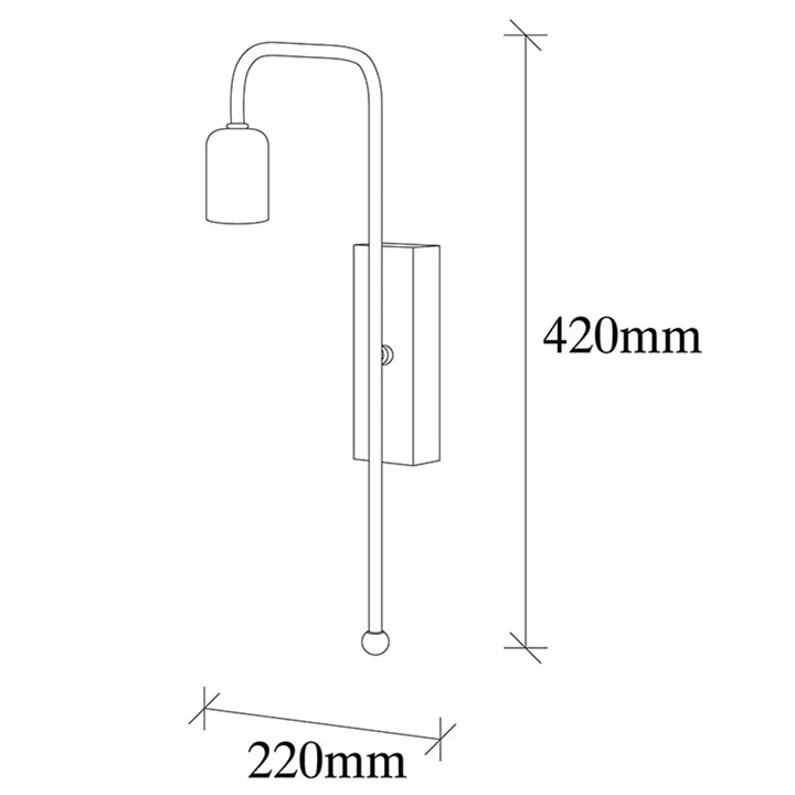 Wall lamp Futura  pakoworld Ε27 golden-black color 22x6x42cm