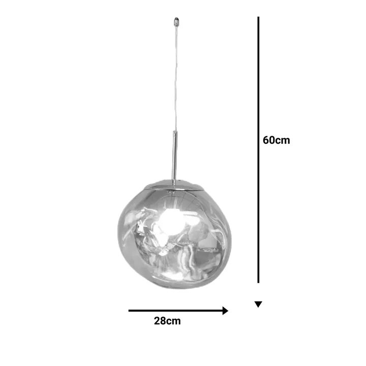 Ceiling light Gloine pakoworld E27 in copper color D28x60cm