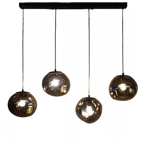 Ceiling light Vidro pakoworld E27 in smoke color 60x15x80cm