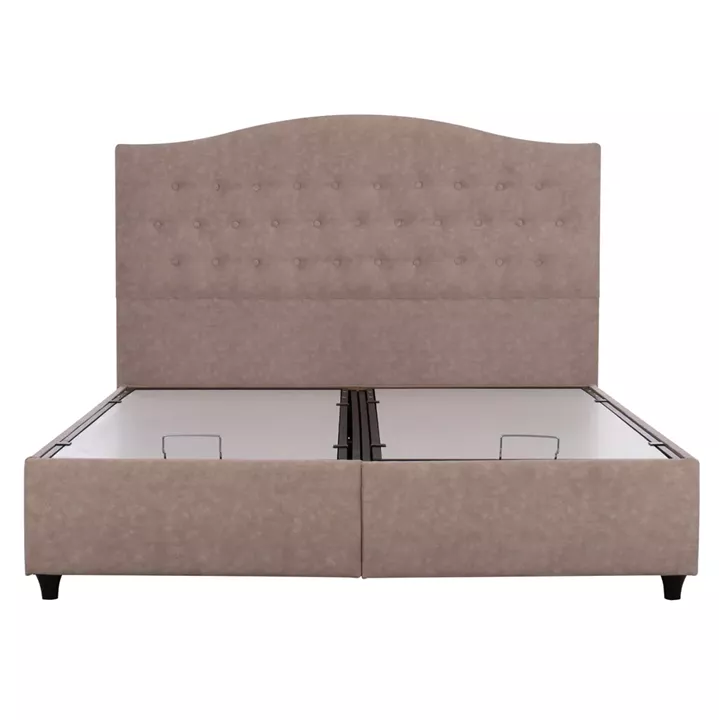 HM624.22 bed MALENA, storage space, beige nubuck-type fabric, 160x200