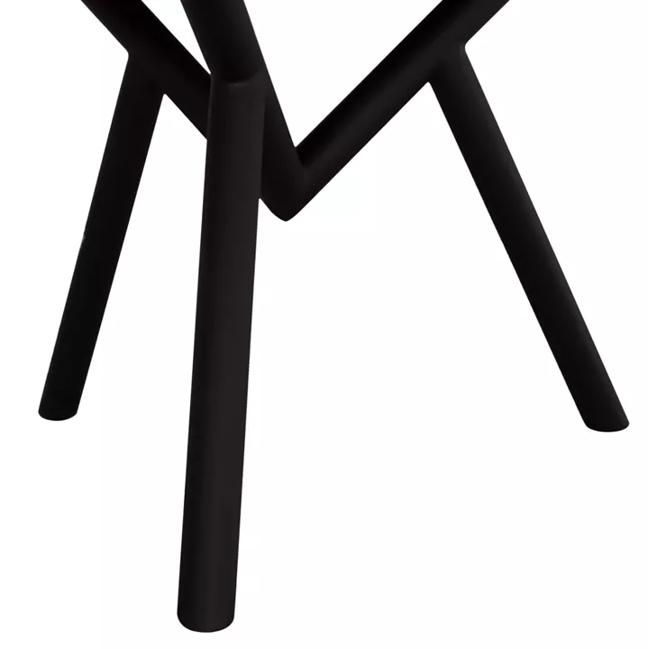 SIDE TABLE SAMAN HM9931 METAL BLACK LEGS-PETRIFIED WOOD TOP 70x55x40Hcm.