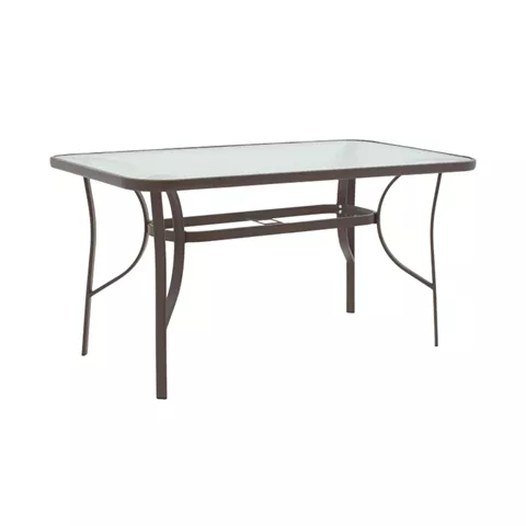 Ensure pakoworld table metal brown-glass 120x70x70cm