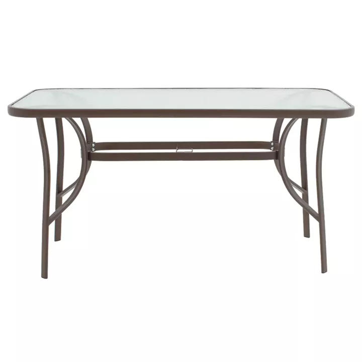 Ensure pakoworld table metal brown-glass 140x80x70cm