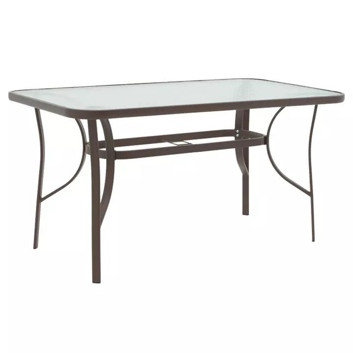Ensure pakoworld table metal brown-glass 140x80x70cm