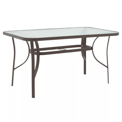 Ensure pakoworld table metal brown-glass 140x80x70cm