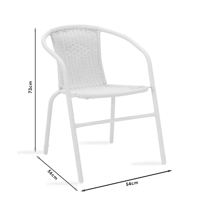 Dining set 5pcs Valor-Obbi set 5pcs pakoworld metal-pe white