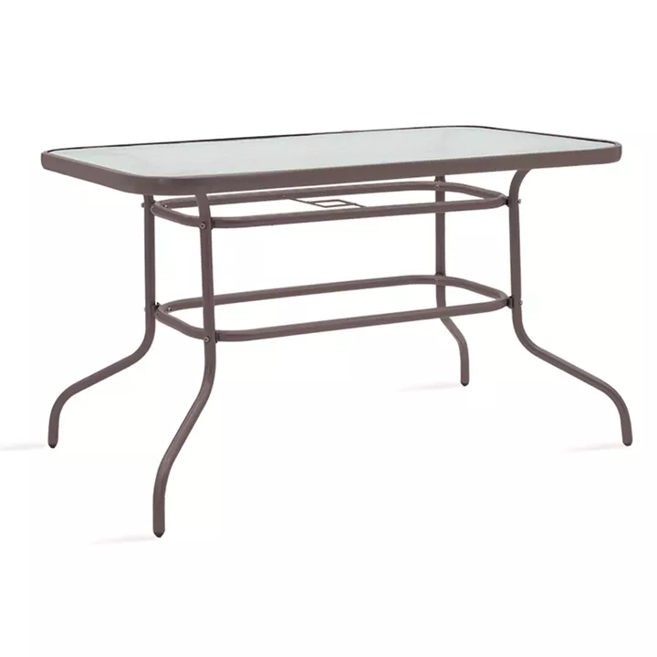 Dining table Valor-Calan set 7pcs pakoworld metal-textilene brown