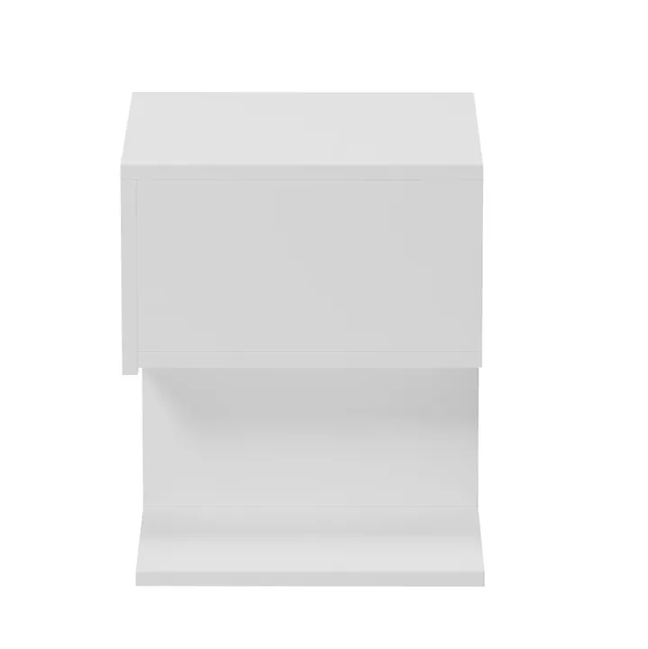 BEDSIDE NIGHTSTAND CASPIAN HM9071.11 MELAMINE IN WHITE 46.8x33x36.8Hcm.