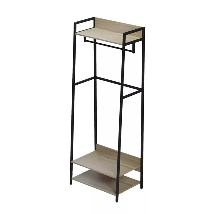 ENTRYWAY FURNITURE ARANJA HM18085 METAL IN BLACK-MELAMINE IN SONAMA 64x40x169Hcm.