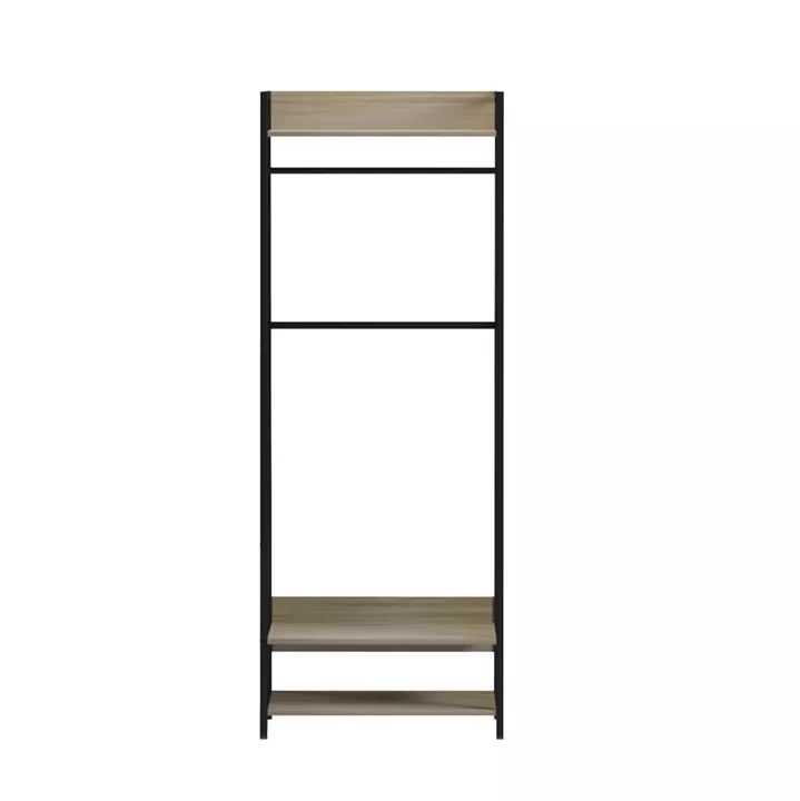 ENTRYWAY FURNITURE ARANJA HM18085 METAL IN BLACK-MELAMINE IN SONAMA 64x40x169Hcm.