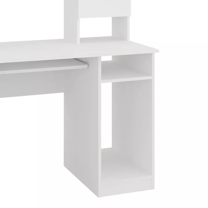 Keldra pakoworld desk with drawers and cabinets in white color 140x59.8x142.2cm