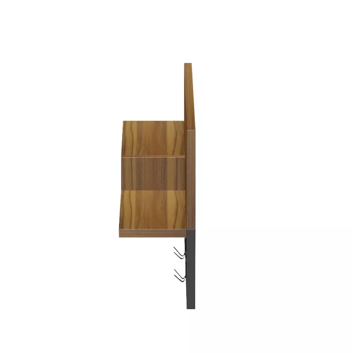 ENTRYWAY HANGER WITH SHELF NYDA HM18079.02 MELAMINE IN WALNUT-BLACK 65x13.2x31Hcm.