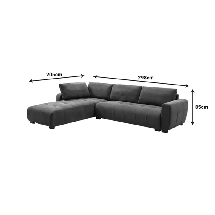 Sofa right corner Gianco pakoworld fabric in mint shade 298x208x85cm