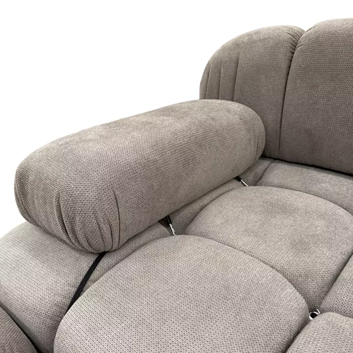 3-seater sofa Hypnotic I pakoworld fabric in grey-beige color 294x98x76cm