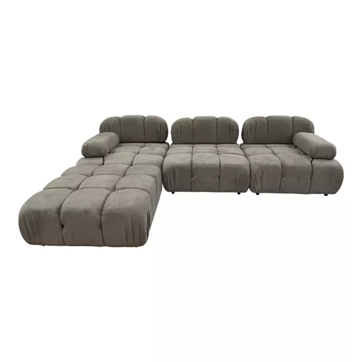 3-seater sofa Hypnotic I pakoworld fabric in grey-beige color 294x98x76cm