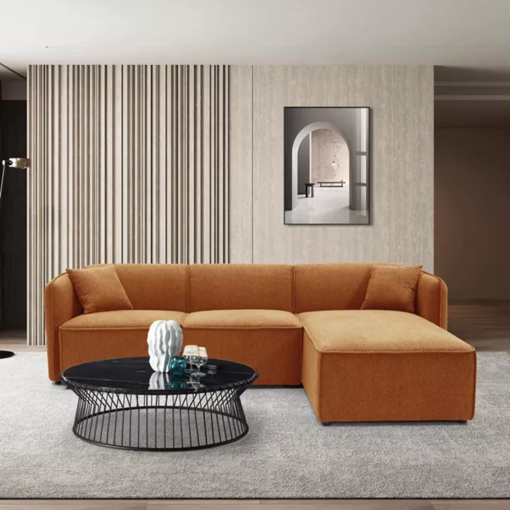 Reversible corner sofa Soofa pakoworld orange fabric 270x163x74cm