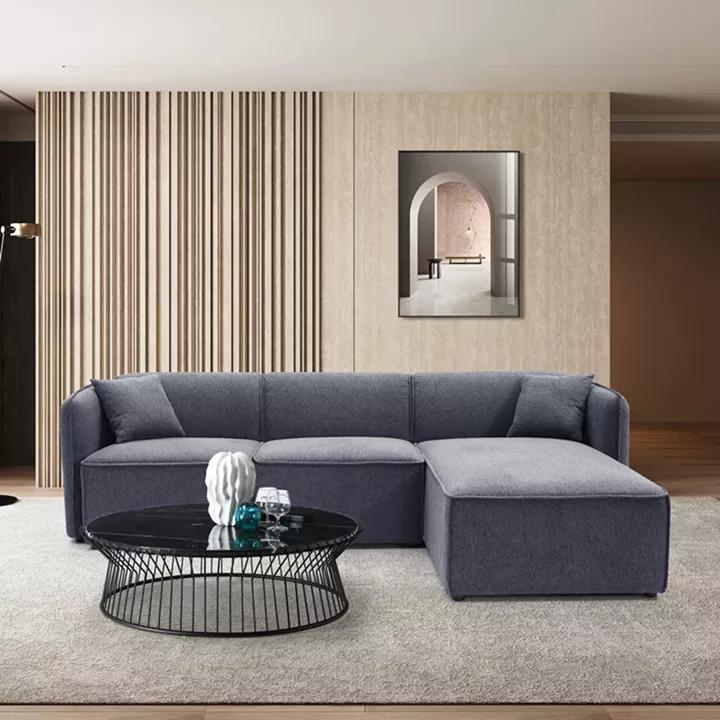 Reversible corner sofa Soofa pakoworld grey fabric 270x163x74cm