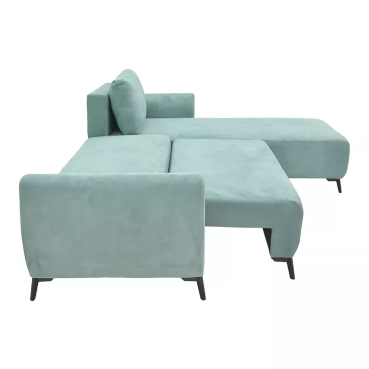 Three-seater sofabed with storage Settee Pakoworld fabric in blue color 286x204x93cm