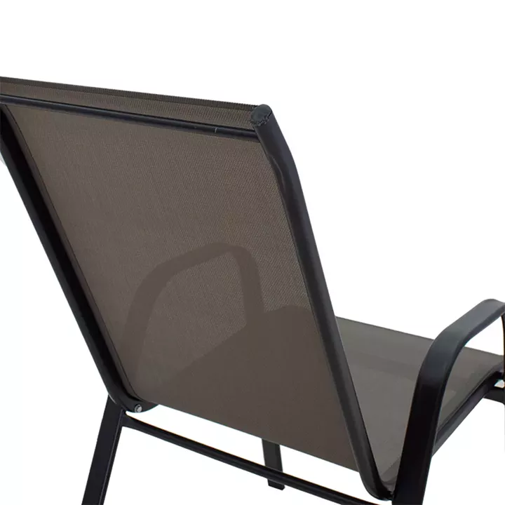 Armchair Calan pakoworld metal black-textilene black 55x75x90cm