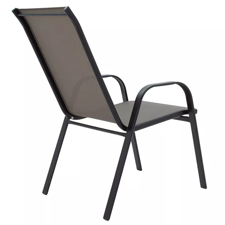 Armchair Calan pakoworld metal black-textilene black 55x75x90cm