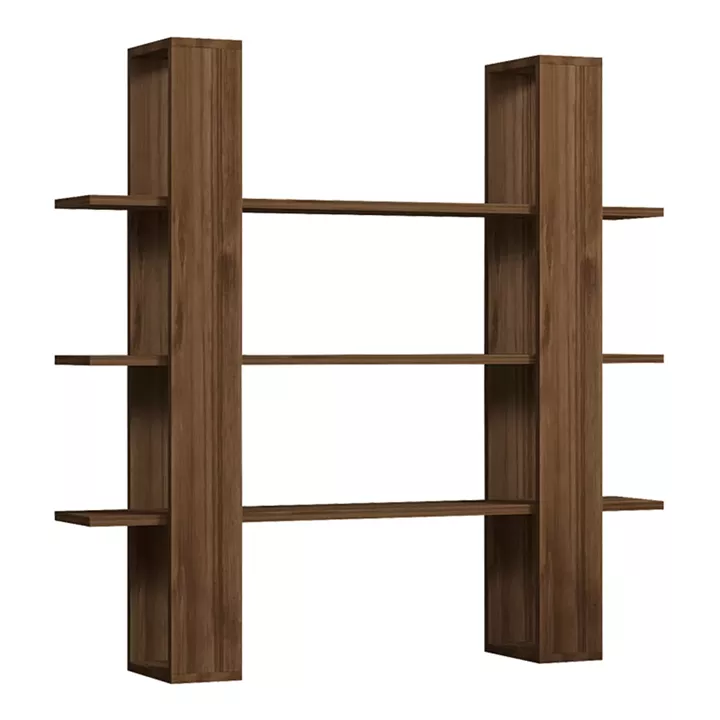 Yotek pakoworld bookcase in walnut color 120x23x120cm