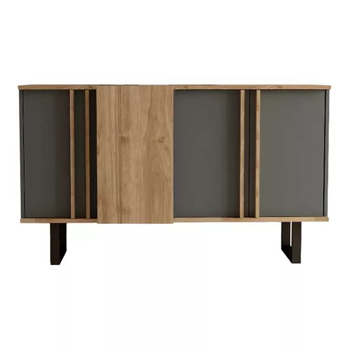 Amanda I pakoworld sideboard in anthracite-walnut shade 160x74x79cm