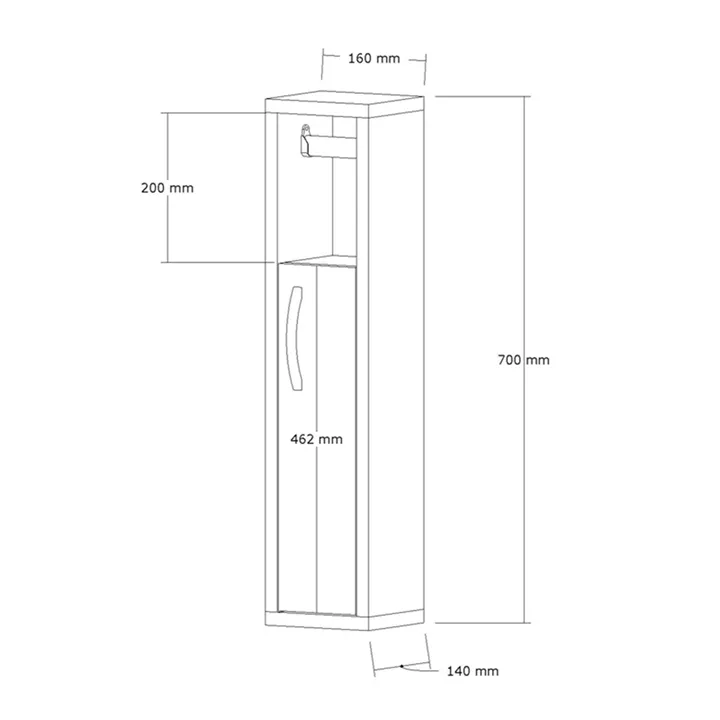 Maretto pakoworld column cabinet in white 16x14x70cm