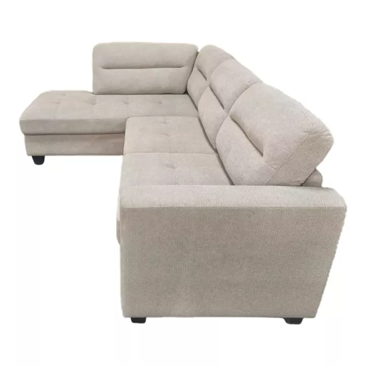 Corner sofa right corner Camile pakoworld beige fabric 270x174x95cm