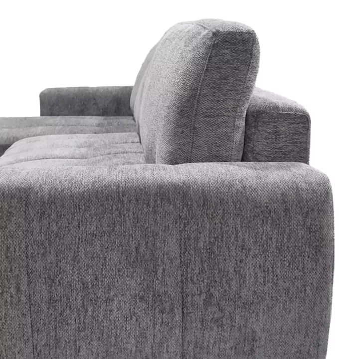 Γωνιακός καναπές-κρεβάτι δεξιά γωνία Vivad pakoworld ύφασμα σε ανθρακί απόχρωση 275x164x91εκ