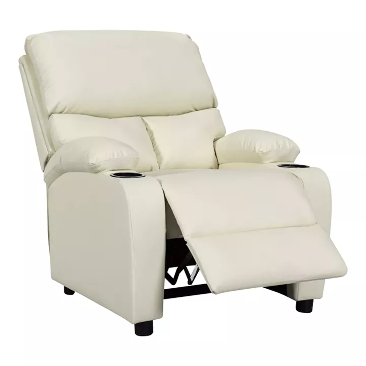Πολυθρόνα relax με ποτηροθήκη Gartia pakoworld pu σε κρεμ απόχρωση 79x94x102εκ