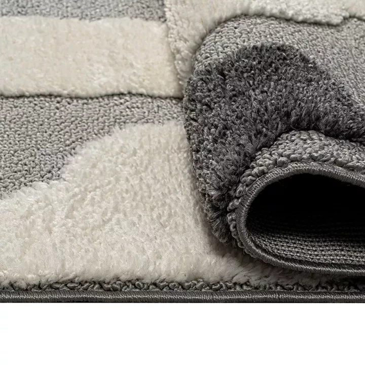 Beauty Home Χαλί Loop Art 9557 133x190 Grey White Γκρι Λευκό