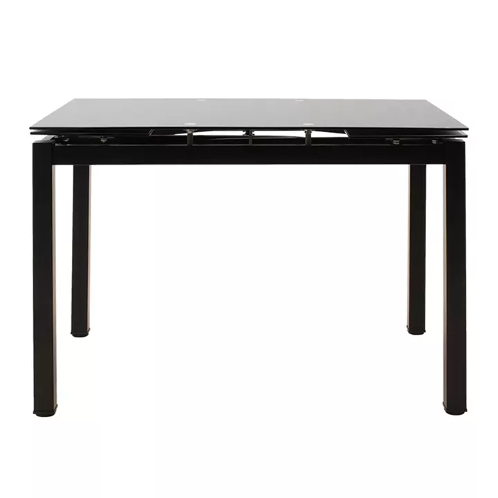Dining table extendable Finn pakoworld glass 8mm black legs 110-170x70x75cm