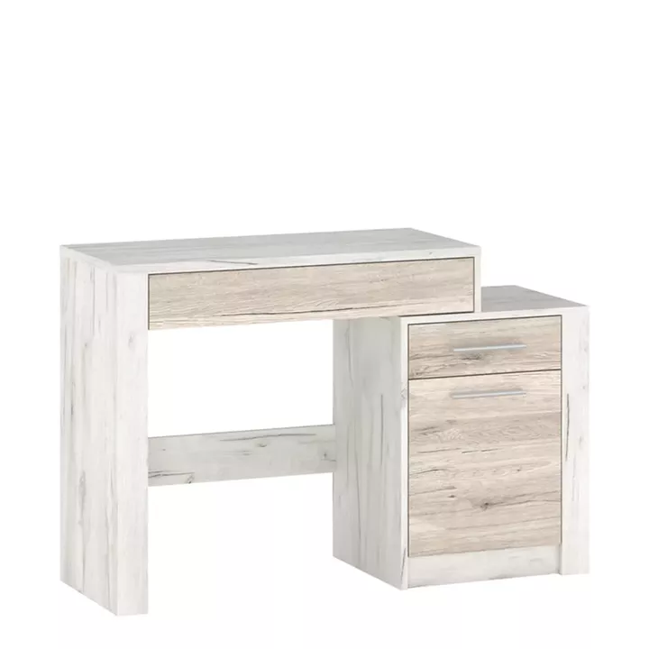 Dressing table with mirror Neruda pakoworld white antique-oak 114.5x39.5x76cm