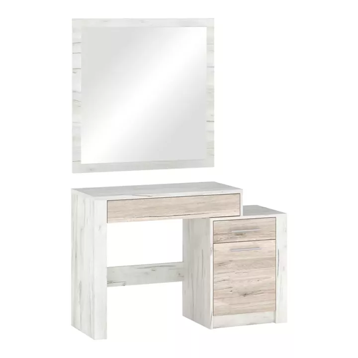 Dressing table with mirror Neruda pakoworld white antique-oak 114.5x39.5x76cm